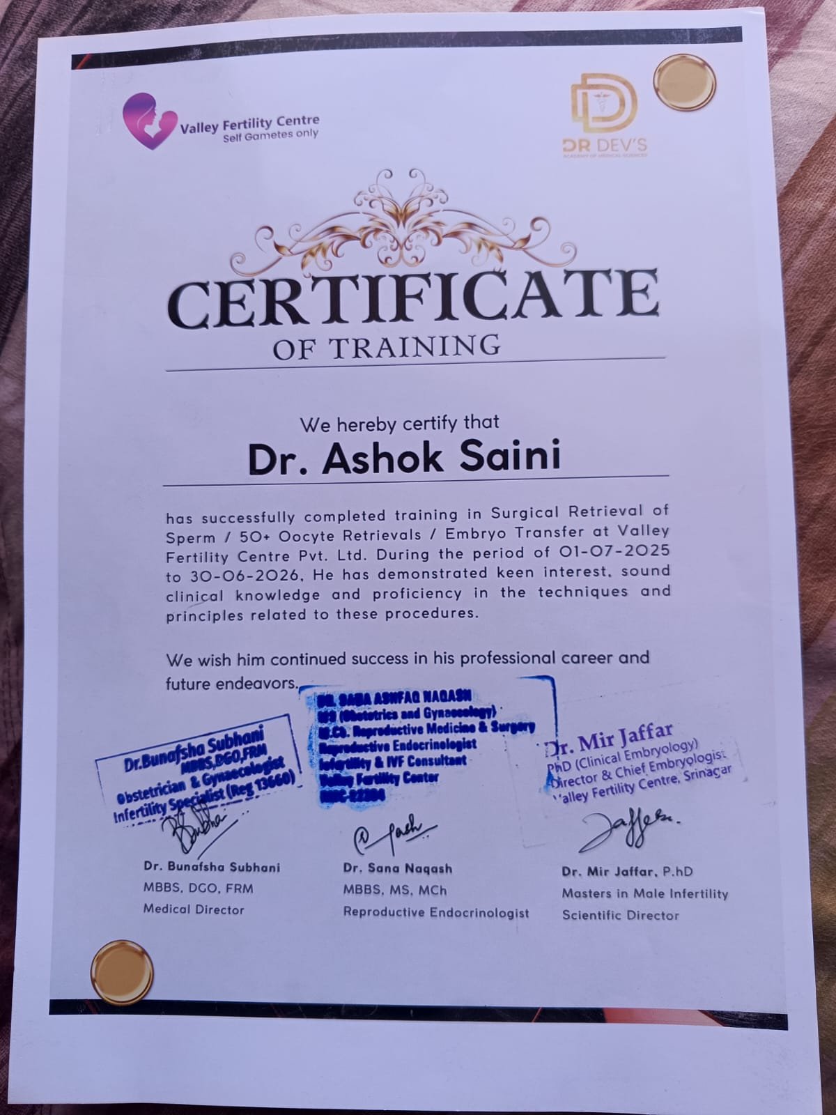 Certificate